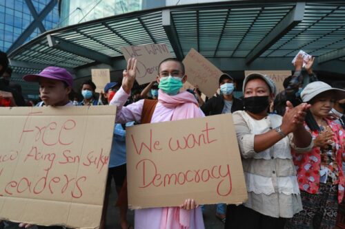 Week After Coup, Protests Swell Rapidly in Myanmar