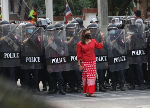 Riot Police Attack, Disperse Protesters at Myanmar Embassy