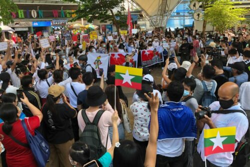 Thai Marchers Link Democracy Cause To Myanmar Protests